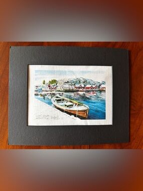 Limited VNTG Edition Signed Numbered Watercolor Print. Winter Kalvag Norway 05